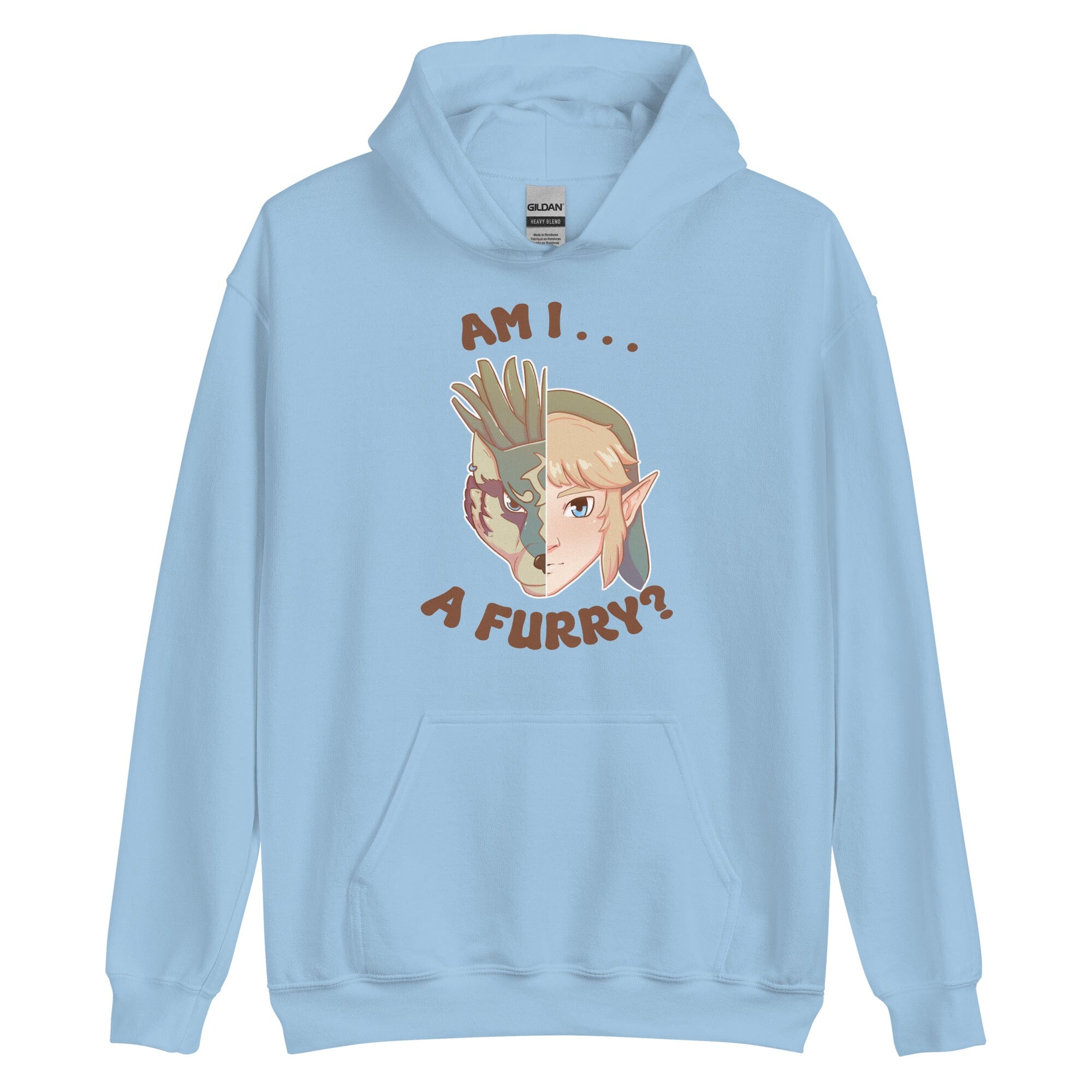Am I a Furry? | Unisex Hoodie | Titty Tea Zelda Threads & Thistles Inventory Light Blue S