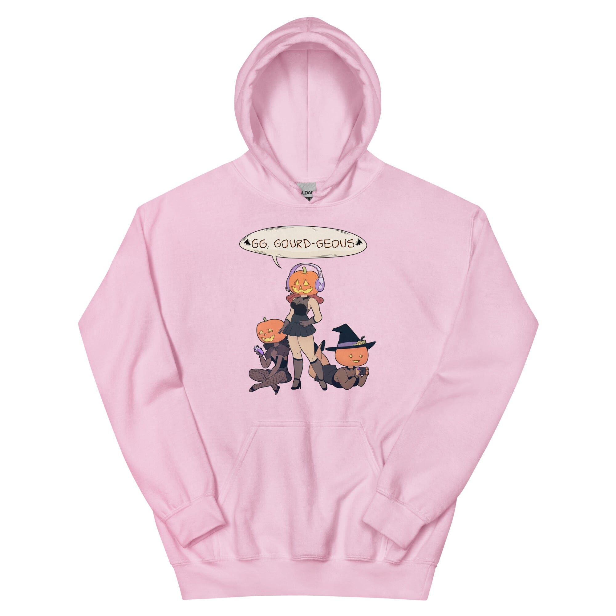 GG, Gourd-geous | Unisex Hoodie | Fall Halloween Threads & Thistles Inventory Light Pink S