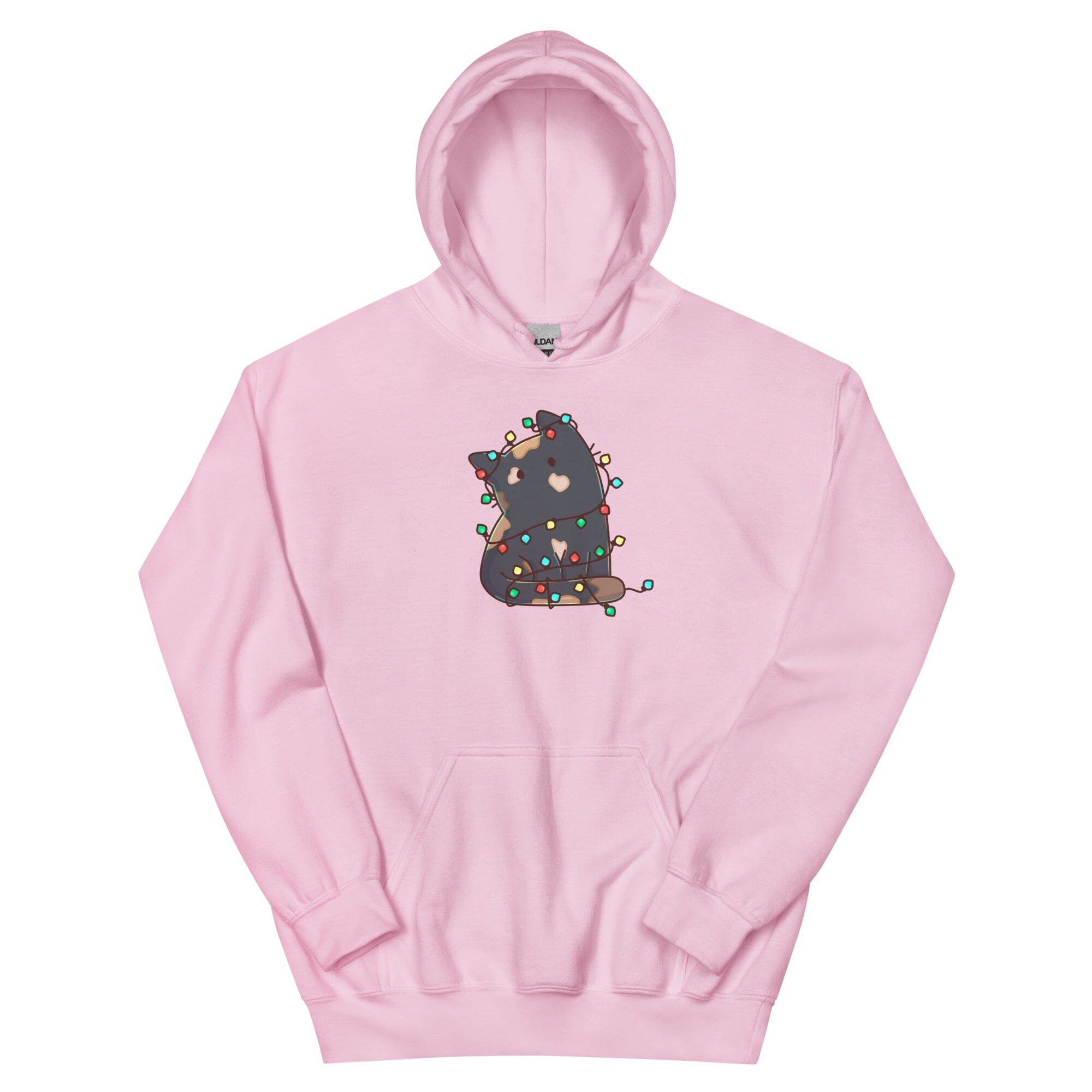 Christmas Torti Kitty | Unisex Hoodie | TTI Stream Christmas Threads & Thistles Inventory Light Pink S
