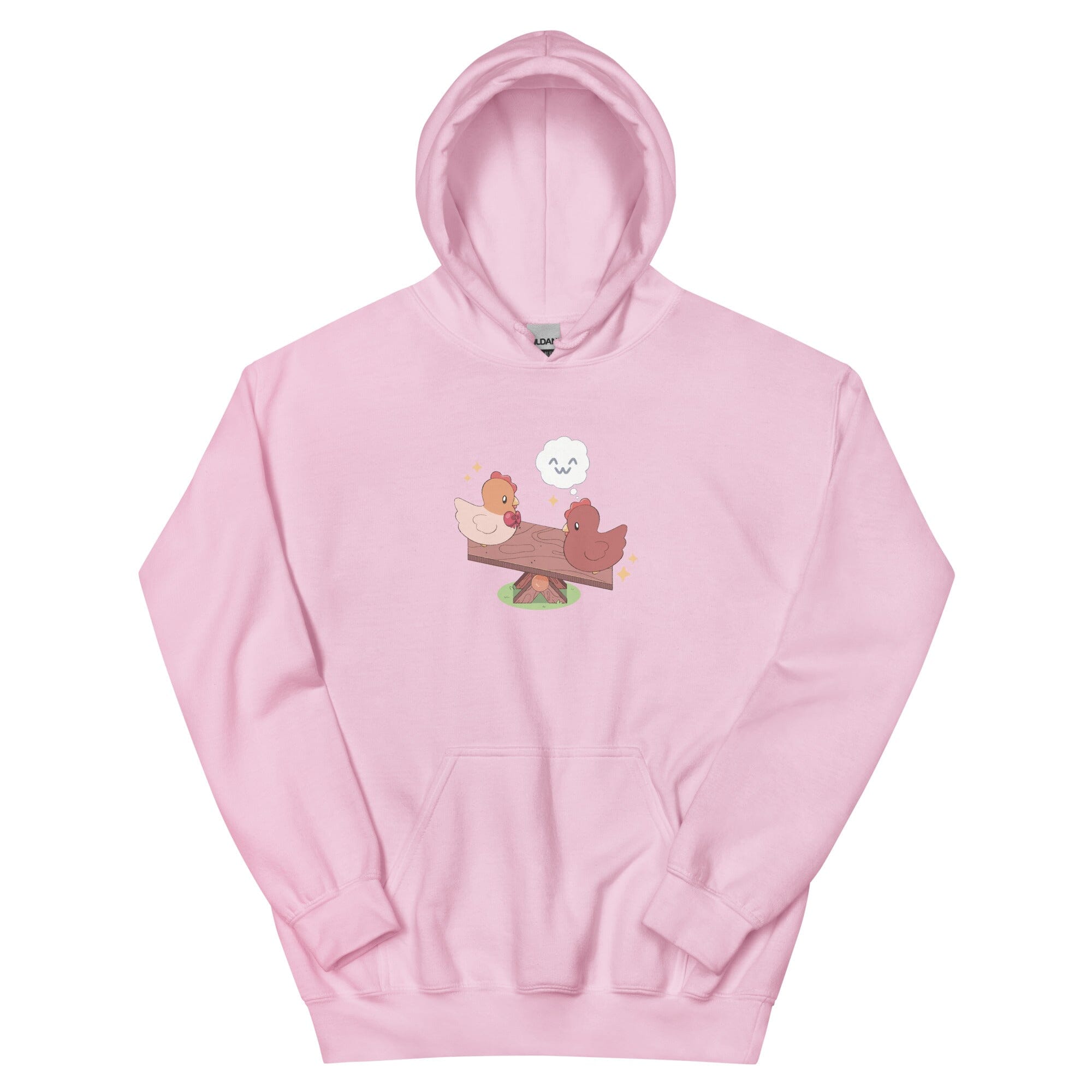 Chicken Seesaw | Unisex Hoodie | Fields of Mistria Threads & Thistles Inventory Light Pink S