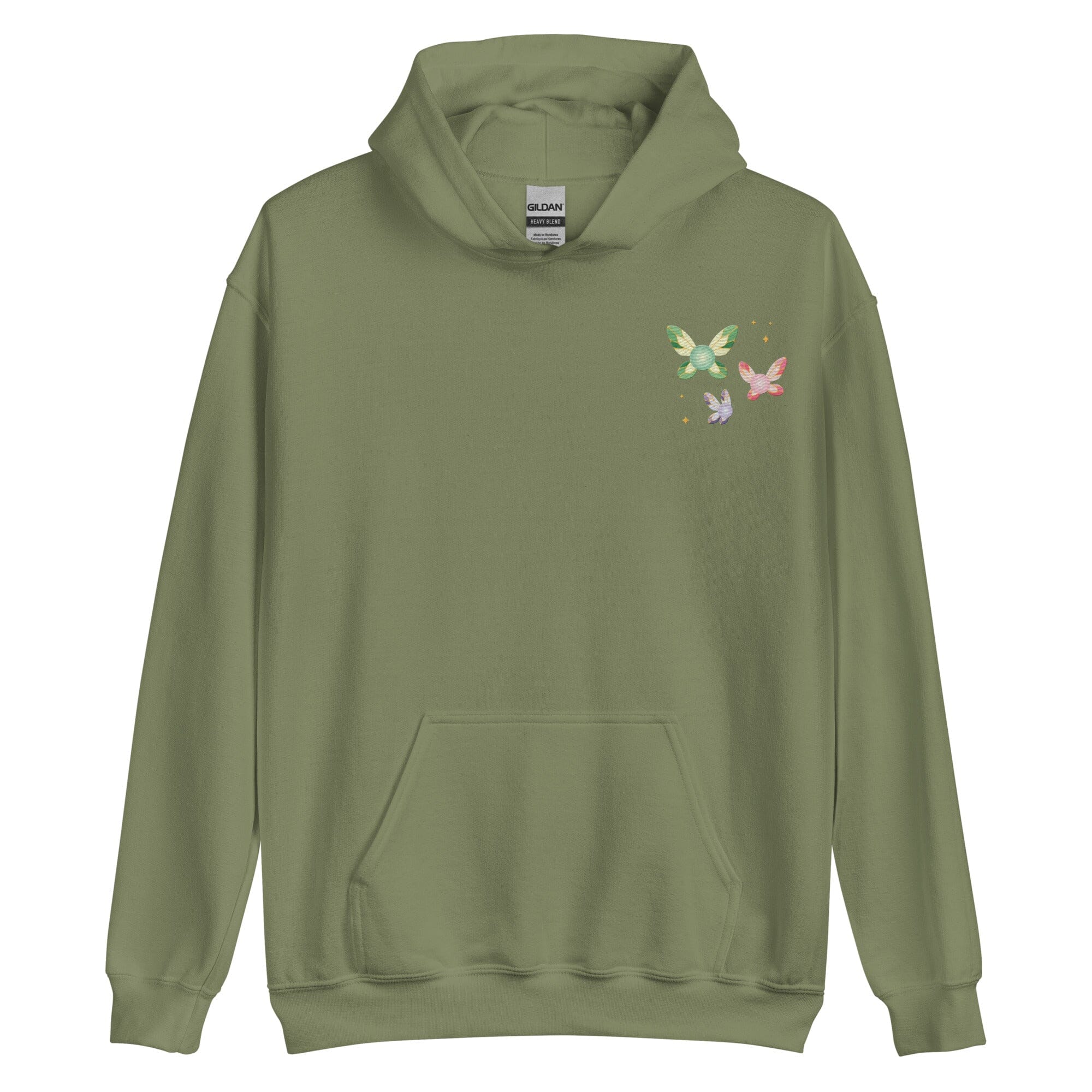 Navi Fairies | Embroidered Unisex Hoodie | The Legend of Zelda Threads & Thistles Inventory Military Green S