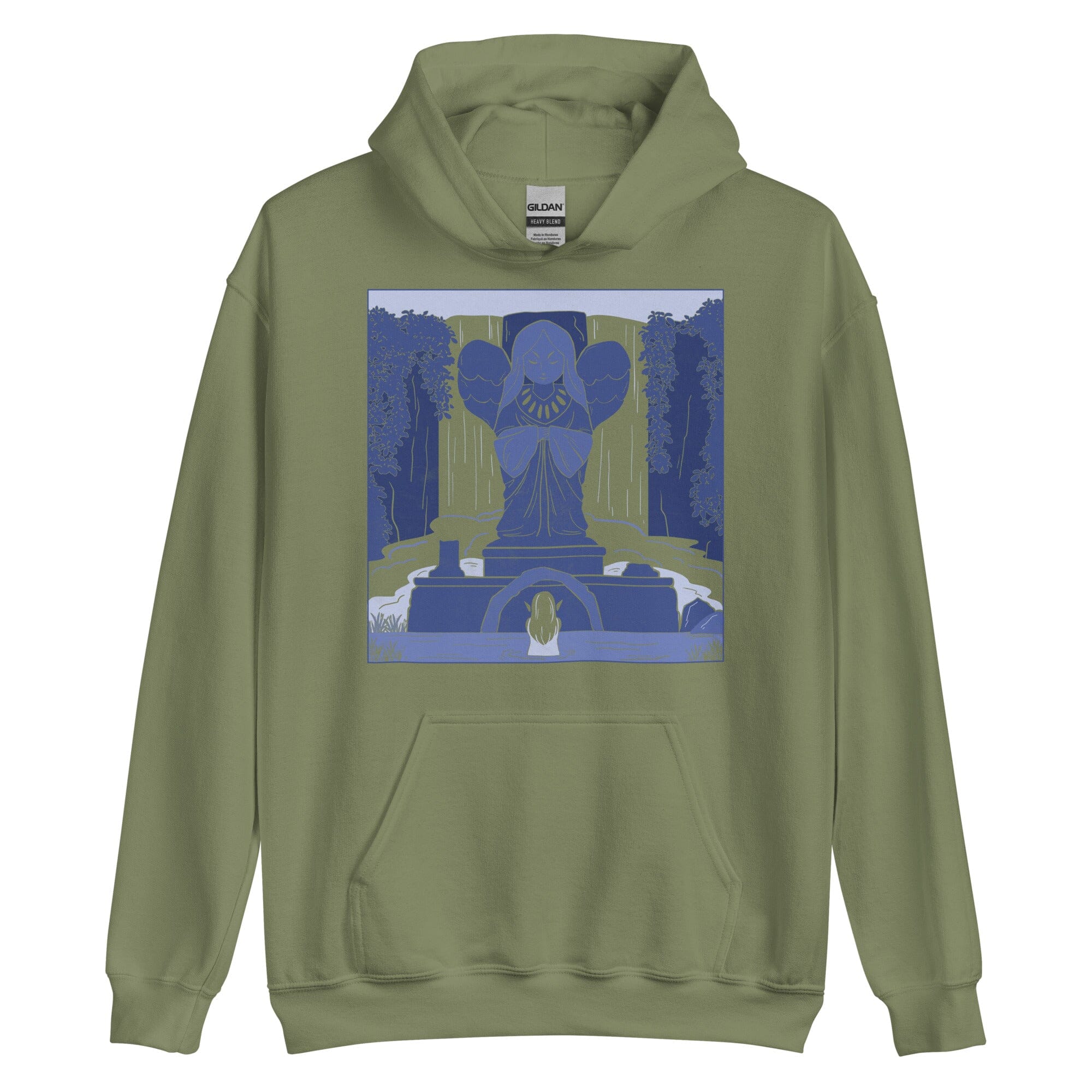 Goddess Statue | Unisex Hoodie | The Legend of Zelda Threads & Thistles Inventory Military Green S