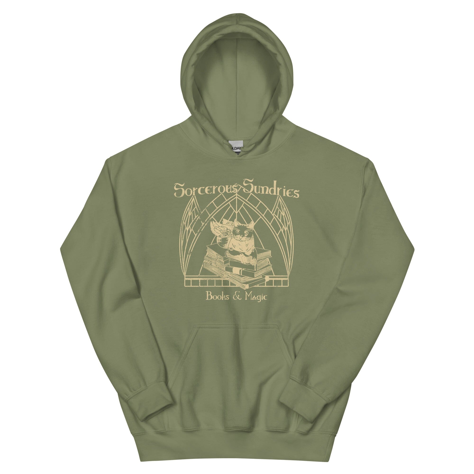 Sorcerous Sundries | Unisex Hoodie | Baldur's Gate Threads & Thistles Inventory Military Green S