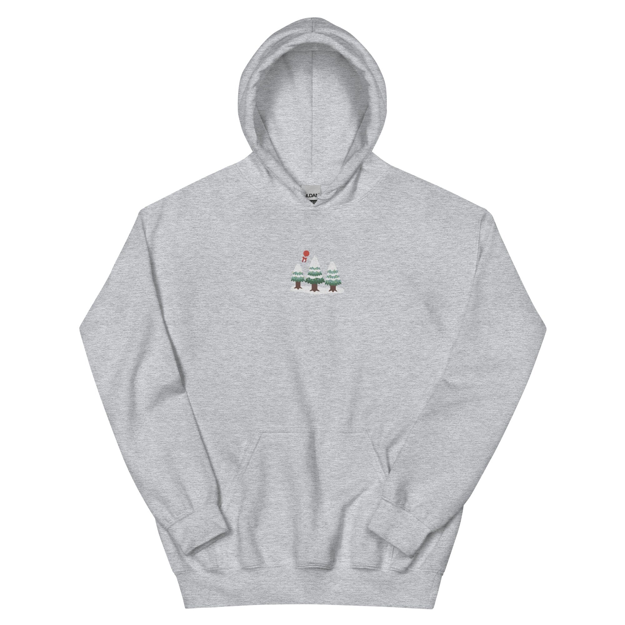 Cozy Animal Crossing Christmas | Embroidered Unisex Hoodie | Animal Crossing Threads & Thistles Inventory Sport Grey S
