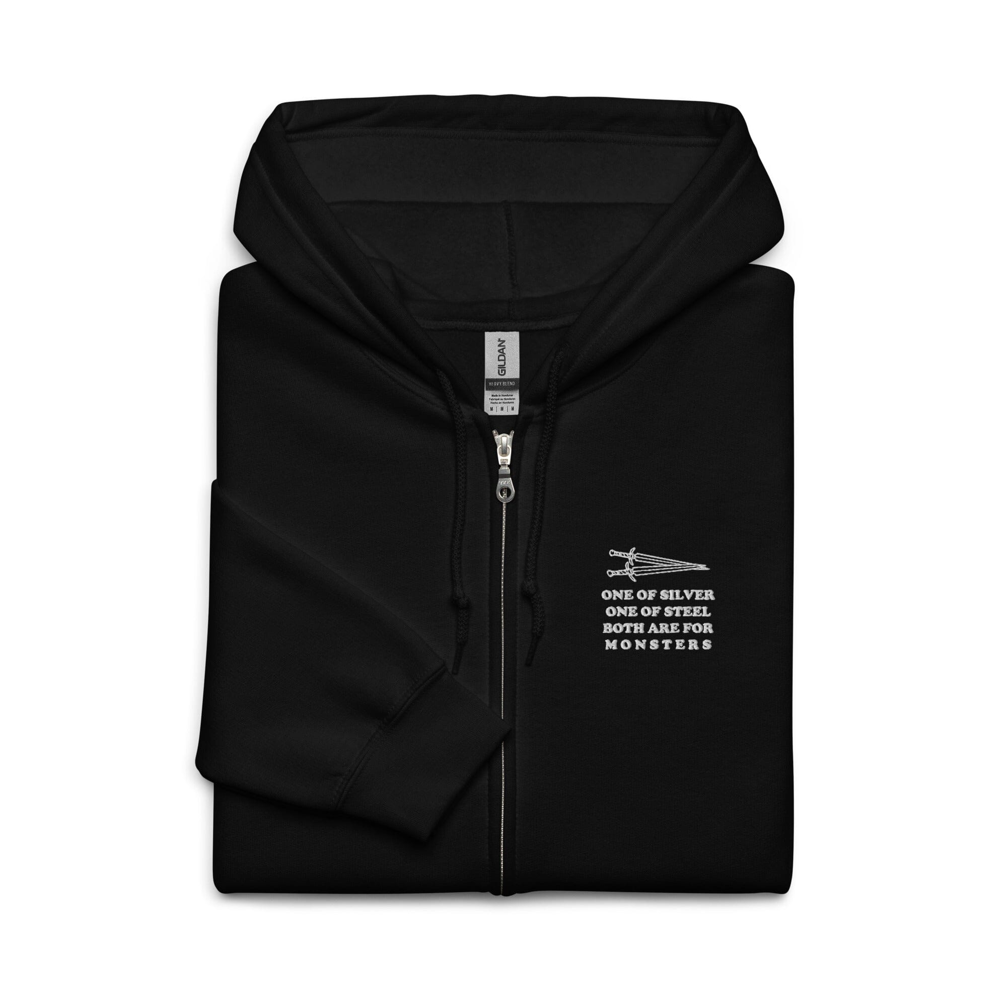 Both are for Monsters | Unisex heavy blend zip hoodie | The Witcher Hoodies Threads & Thistles Inventory Black S