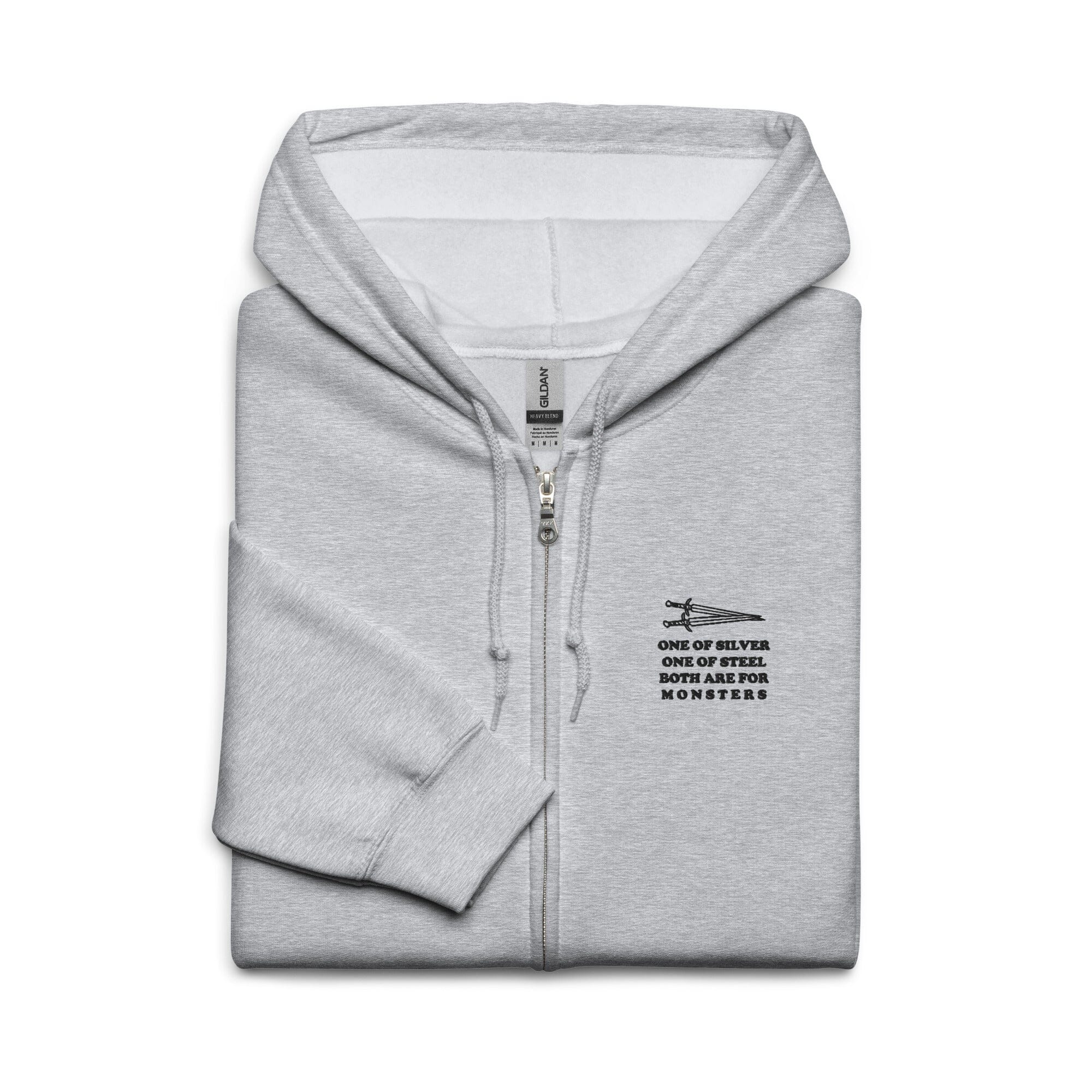 Both are for Monsters | Unisex heavy blend zip hoodie | The Witcher Hoodies Threads & Thistles Inventory Sport Grey S