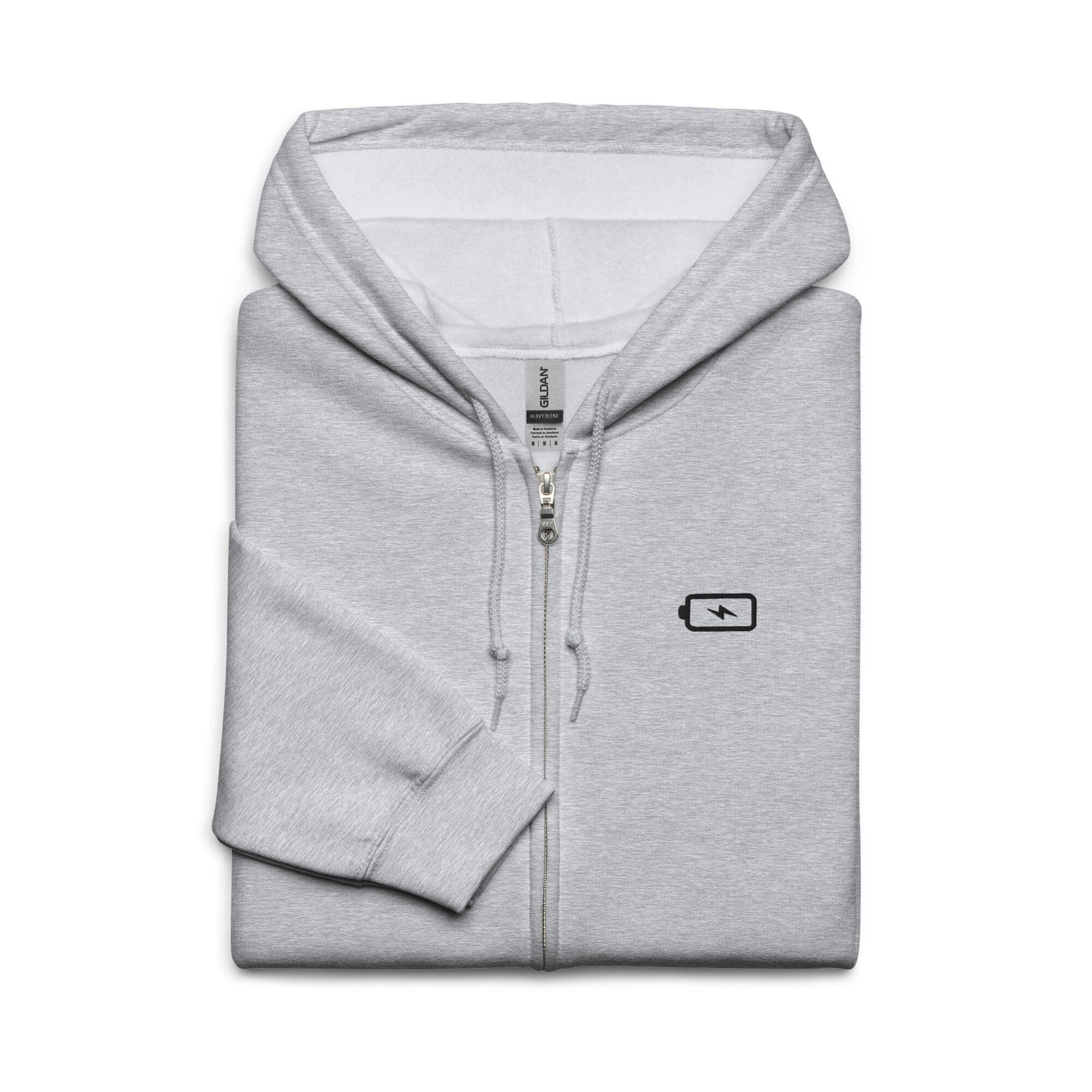 Taking Time to Recharge | Embroidered Unisex heavy blend zip hoodie | Gamer Affirmations Hoodies Threads & Thistles Inventory Sport Grey S