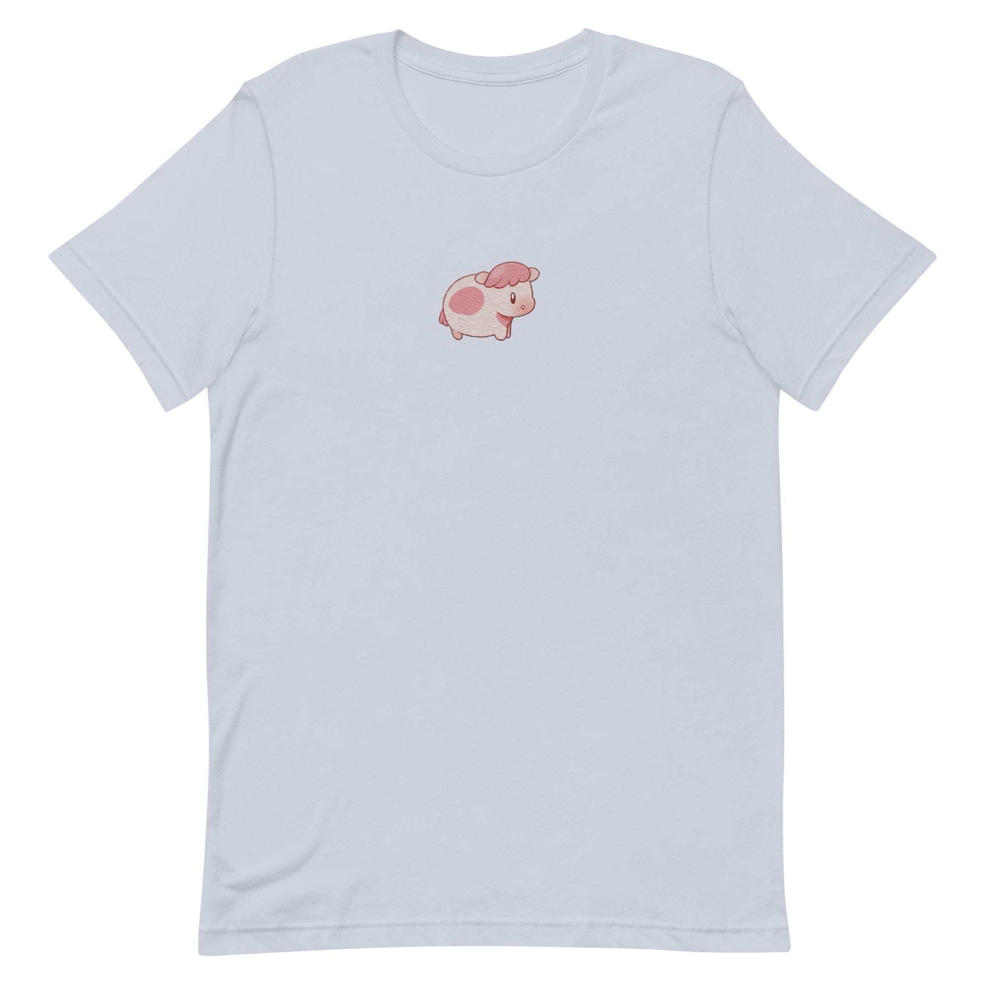 Strawberry Cow Fields of Mistria | Embroidered Unisex t-shirt | Cozy Games Threads & Thistles Inventory Light Blue XS