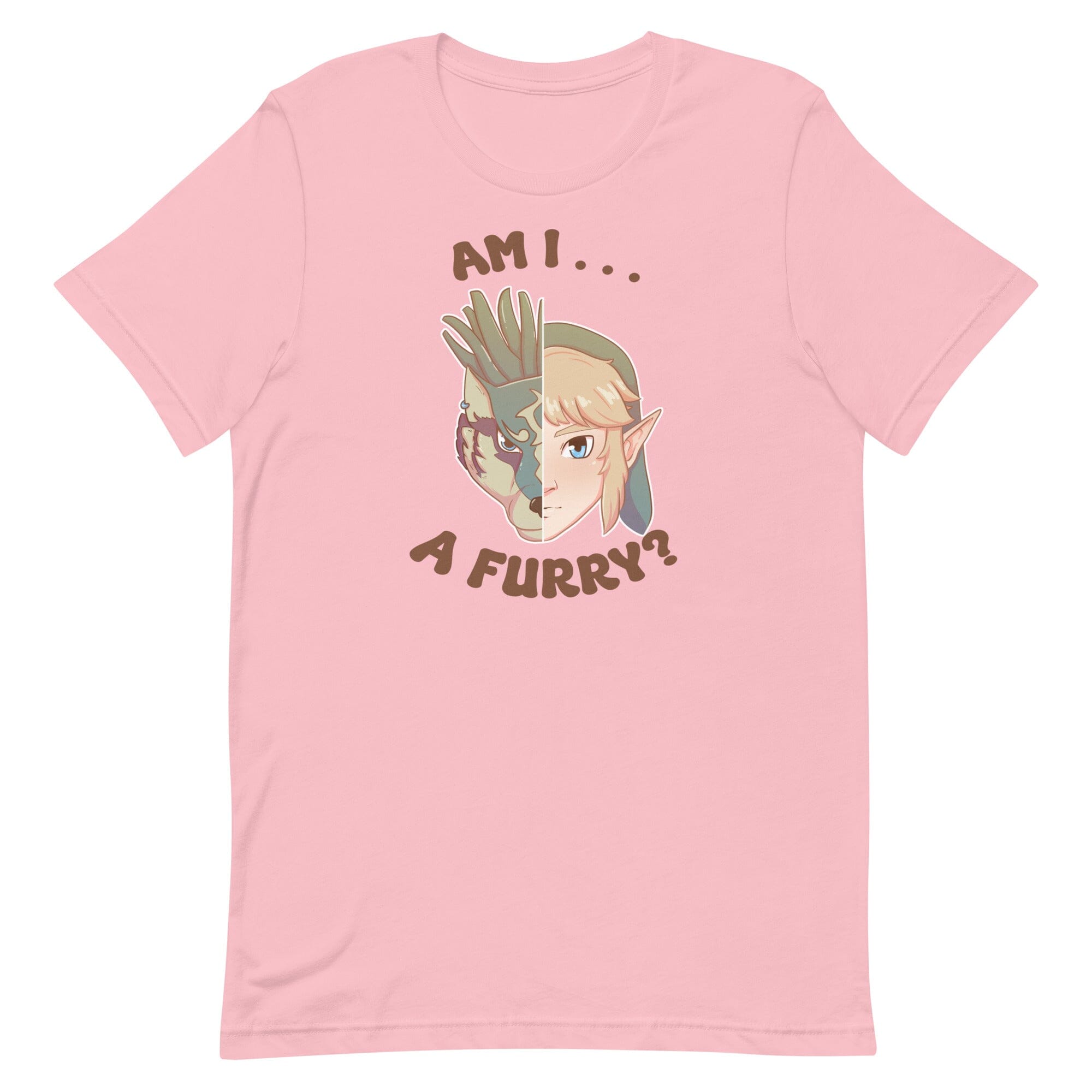 Am I a Furry? | Unisex t-shirt | Titty Tea Zelda Threads & Thistles Inventory Pink S