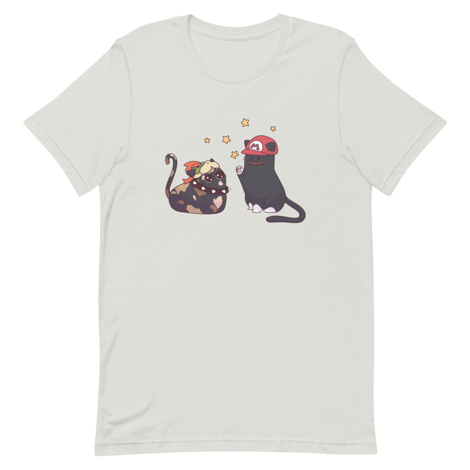Team Bowser & Mario Kitties | Unisex t-shirt | TTI Stream Threads & Thistles Inventory Silver S