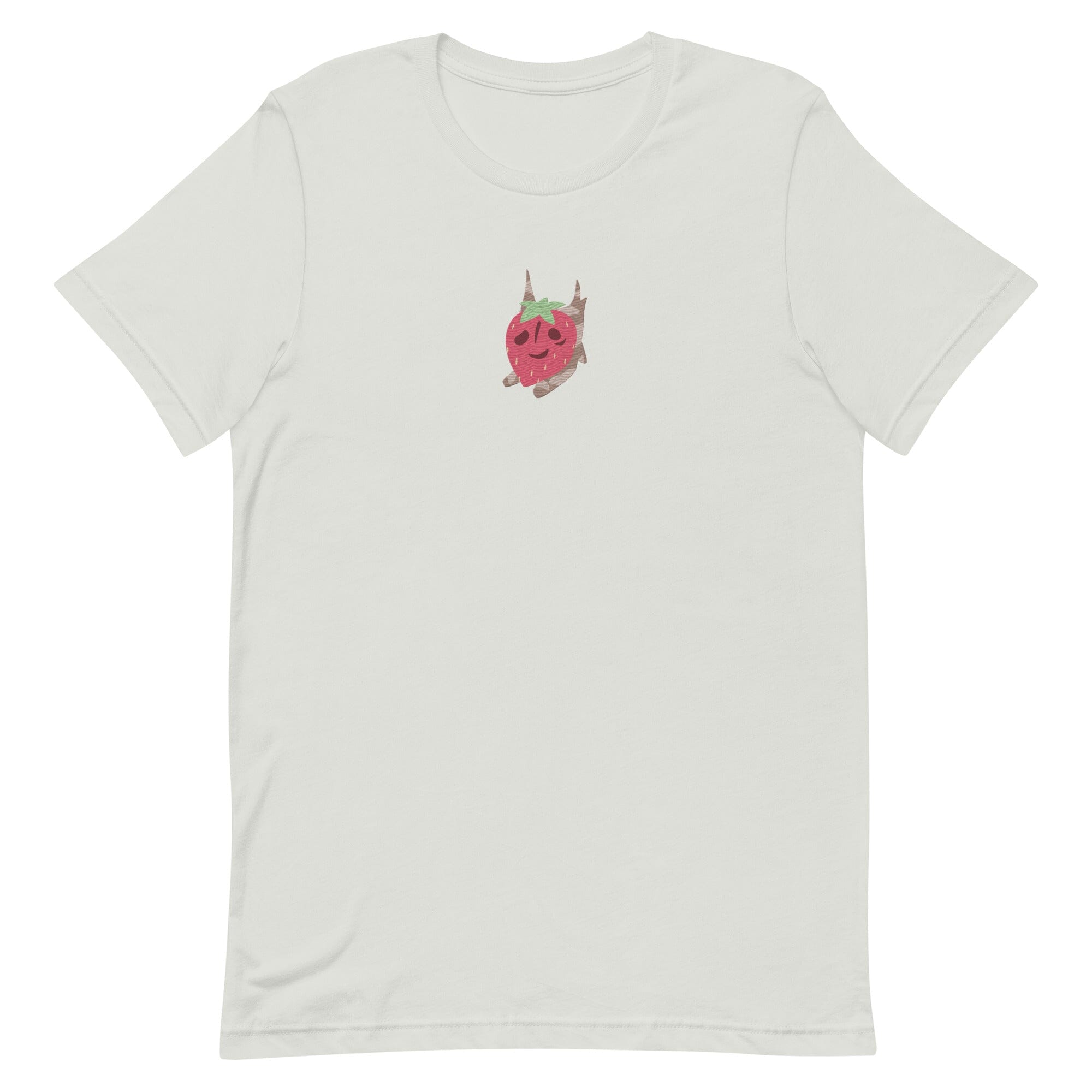 Strawberry Korok | Embroidered Unisex t-shirt | Titty Tea Zelda Threads & Thistles Inventory Silver S