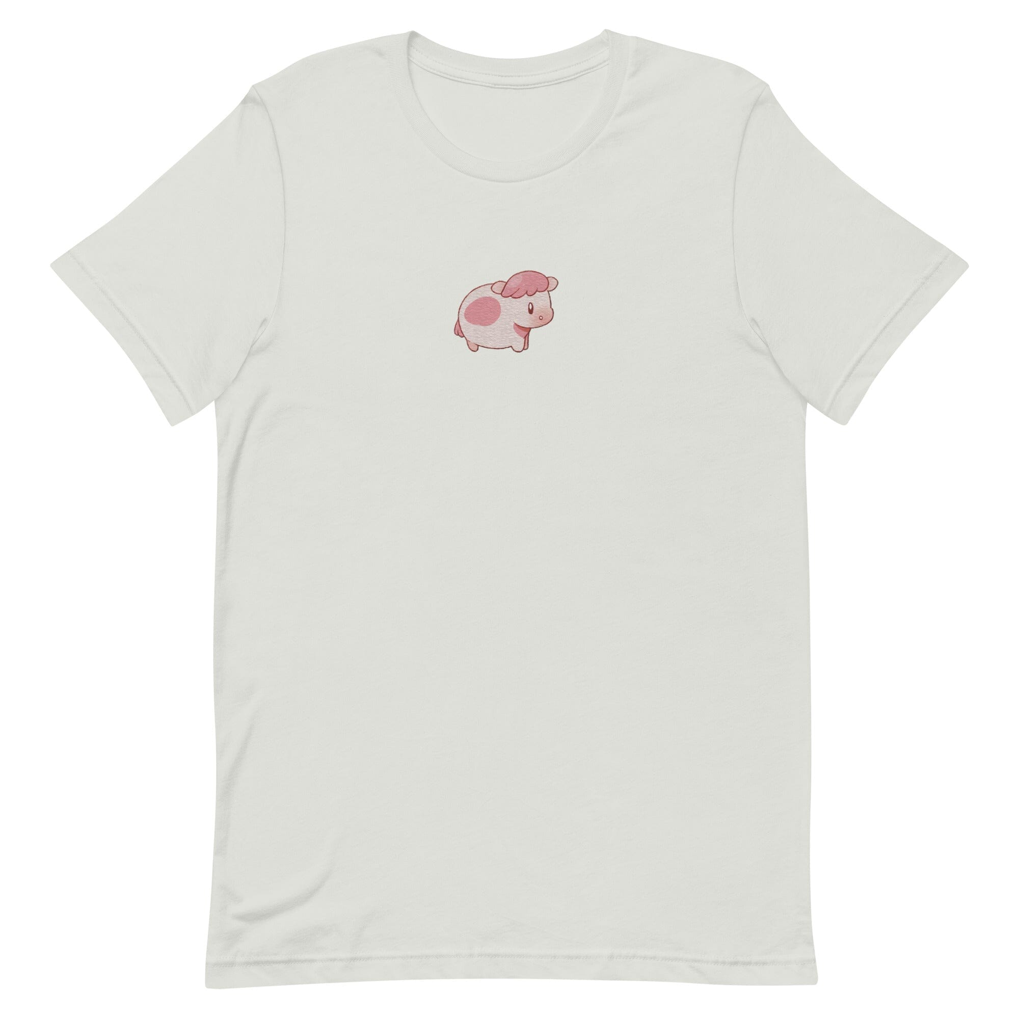 Strawberry Cow Fields of Mistria | Embroidered Unisex t-shirt | Cozy Games Threads & Thistles Inventory Silver S
