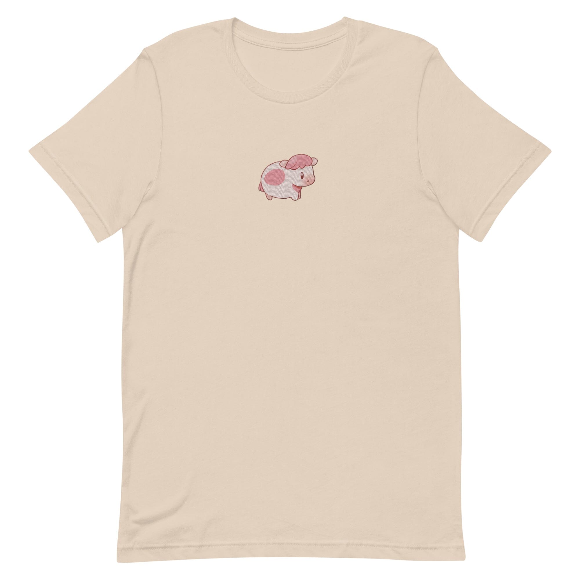 Strawberry Cow Fields of Mistria | Embroidered Unisex t-shirt | Cozy Games Threads & Thistles Inventory Soft Cream XS