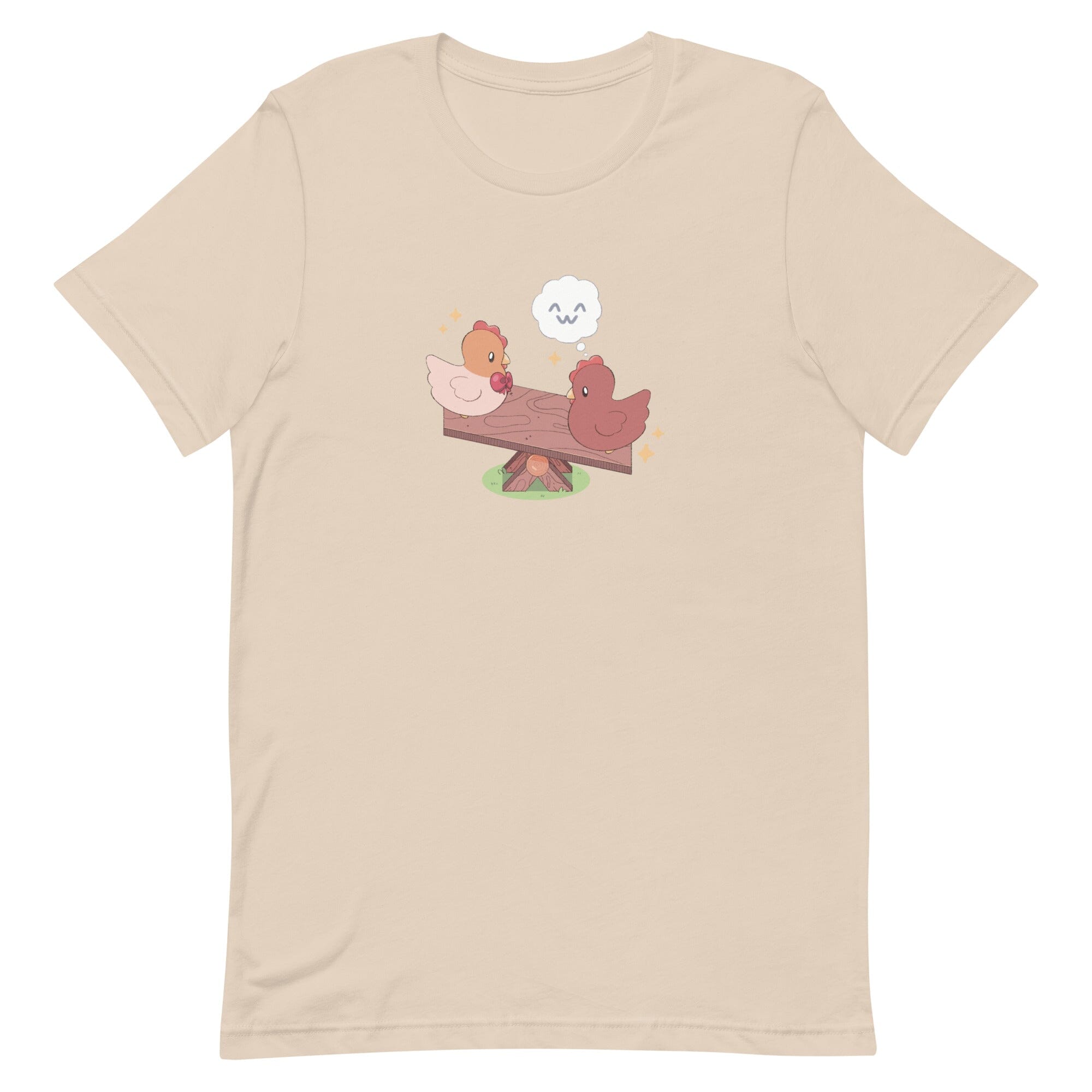 Chicken Seesaw | Unisex t-shirt | Fields of Mistria Threads & Thistles Inventory Soft Cream XS