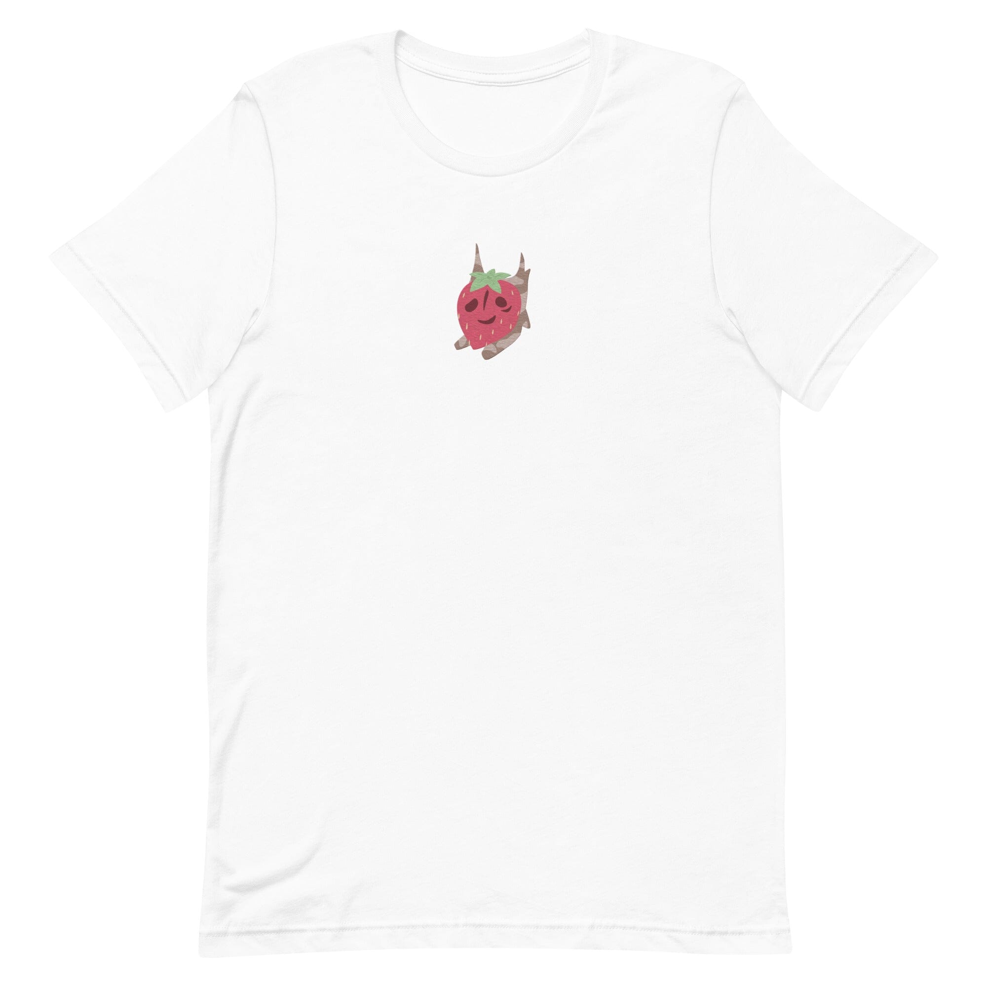 Strawberry Korok | Embroidered Unisex t-shirt | Titty Tea Zelda Threads & Thistles Inventory White XS 
