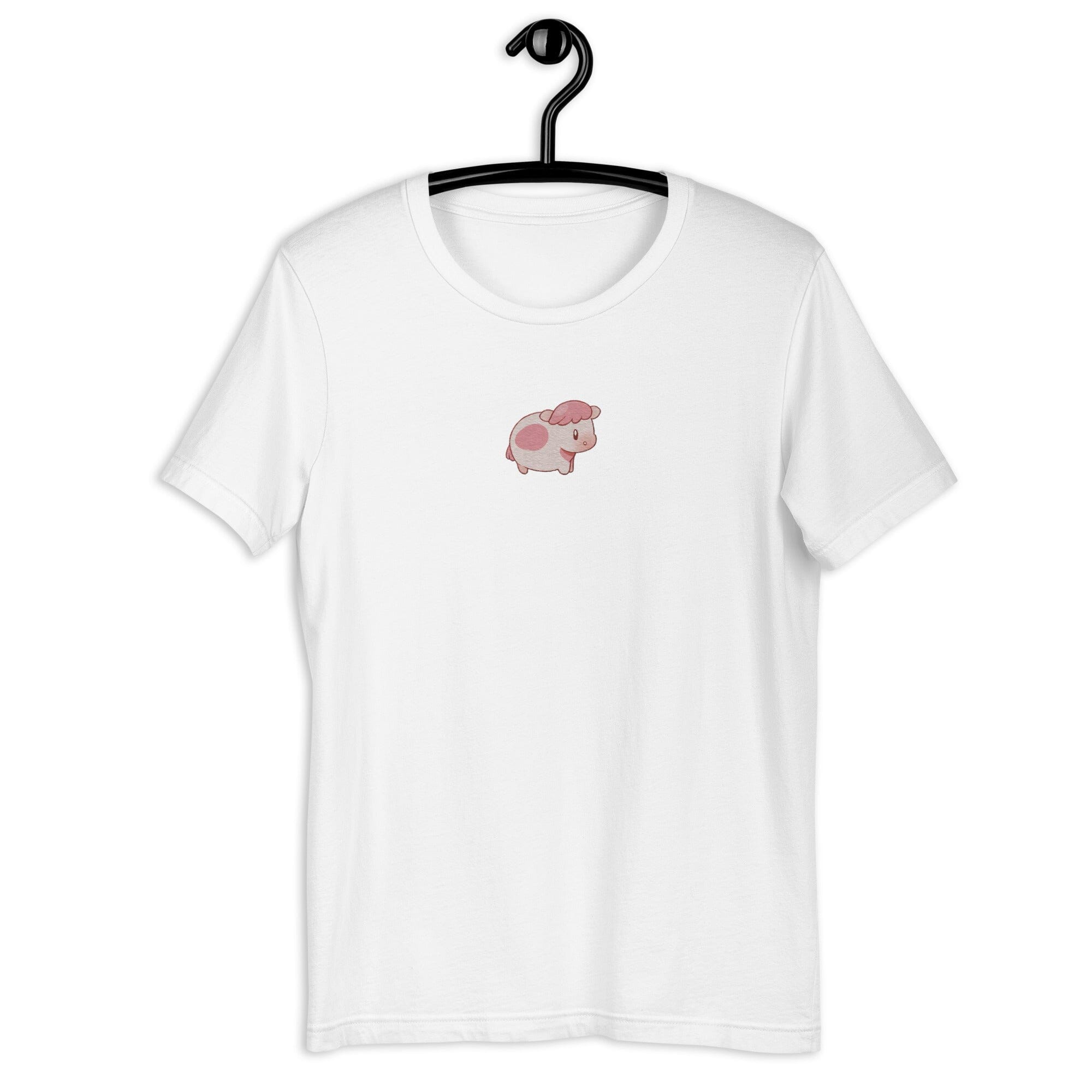 Strawberry Cow Fields of Mistria | Embroidered Unisex t-shirt | Cozy Games Threads & Thistles Inventory