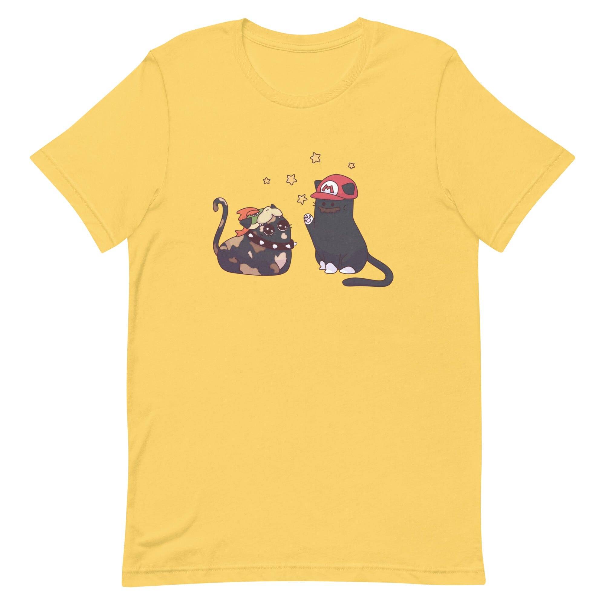 Team Bowser & Mario Kitties | Unisex t-shirt | TTI Stream Threads & Thistles Inventory Yellow S