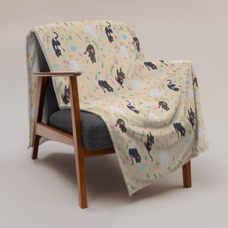 Goose & Kitties | Throw Blanket | TTI Stream Blankets Threads & Thistles Inventory