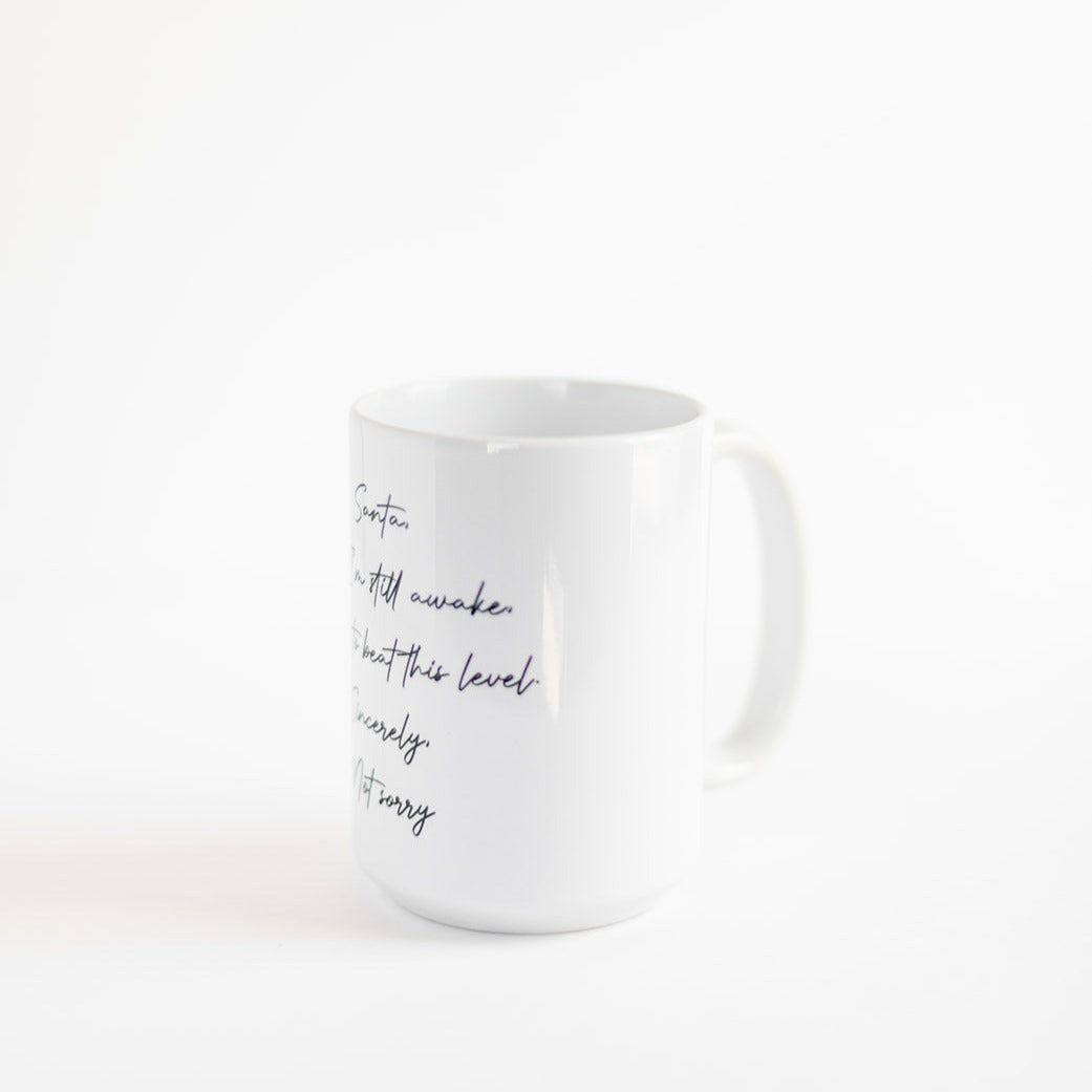 Santa, I'm Still Awake | Cozy Gamer Christmas | Mug Deluxe 15oz. Mugs Threads & Thistles Inventory