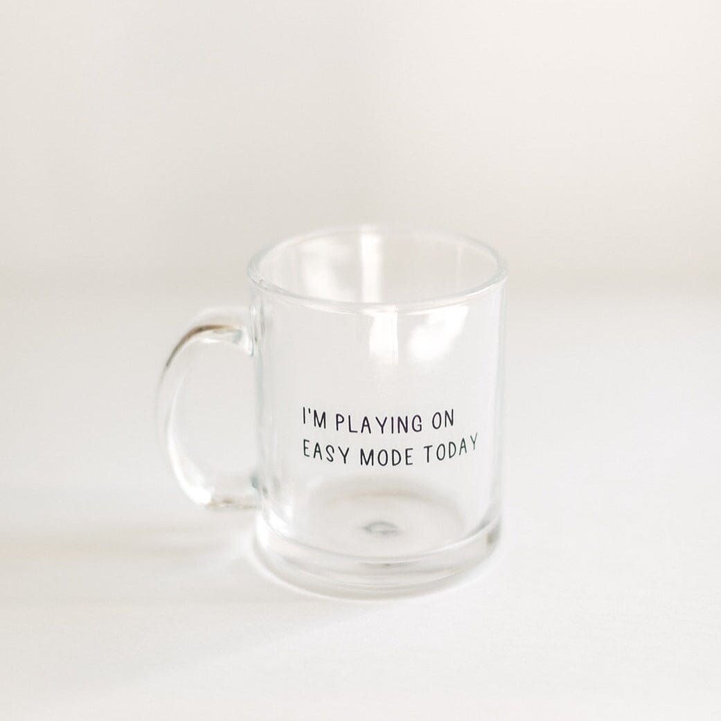 Easy Mode | Mug Glass | Gamer Affirmations Mugs Threads & Thistles Inventory