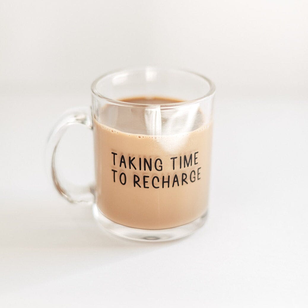 Taking Time to Recharge | Mug Glass | Gamer Affirmations Mugs Threads & Thistles Inventory