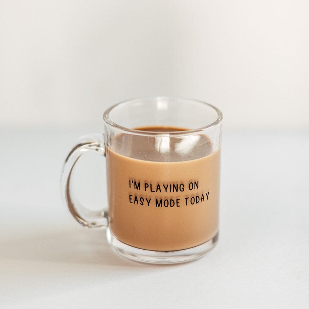 Easy Mode | Mug Glass | Gamer Affirmations Mugs Threads & Thistles Inventory