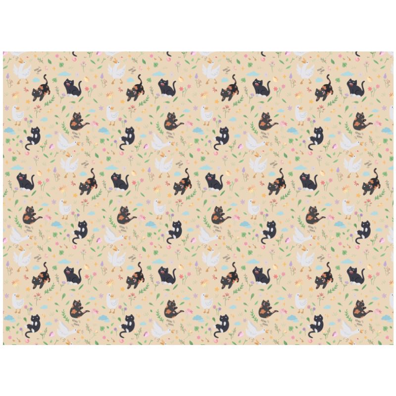Goose & Kitties | Throw Blanket | TTI Stream Blankets Threads & Thistles Inventory