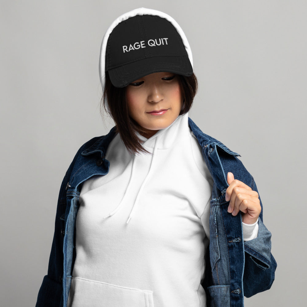 Rage Quit | Distressed Dad Hat Threads and Thistles Inventory