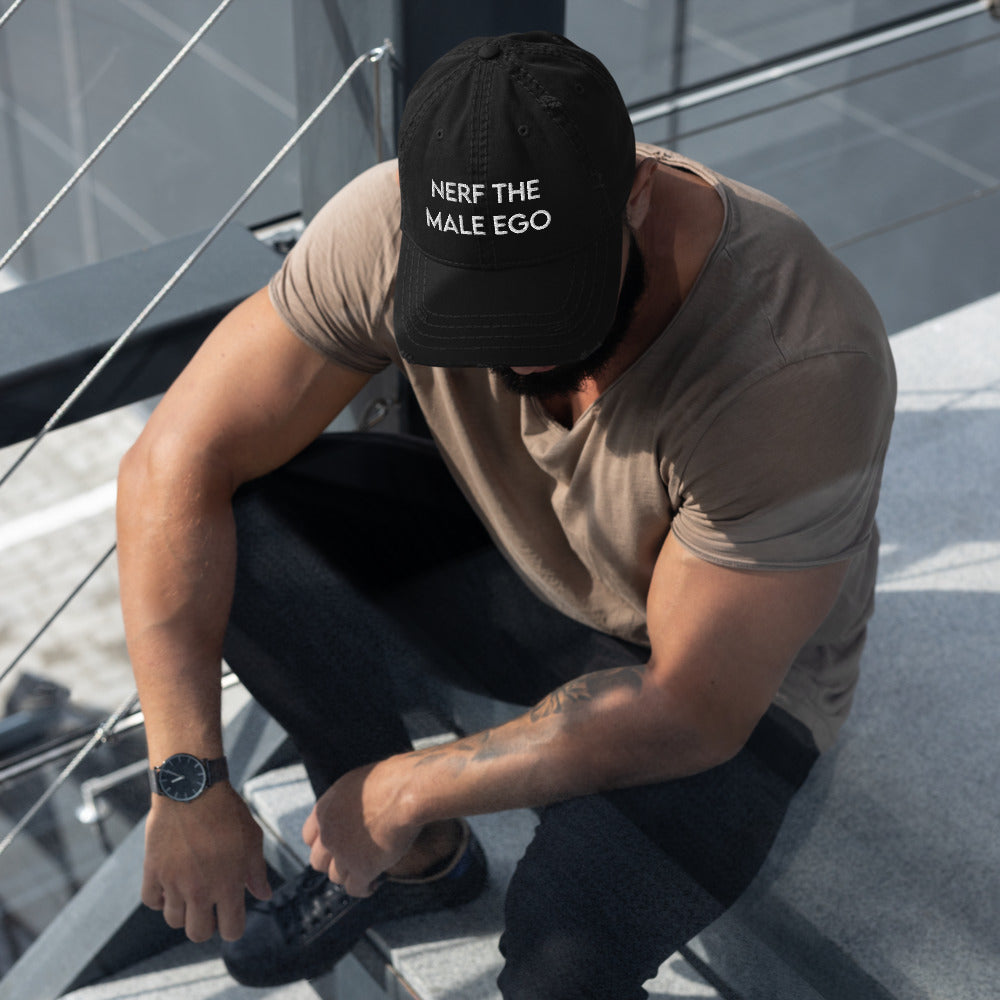 Nerf the Male Ego | Distressed Dad Hat Threads and Thistles Inventory