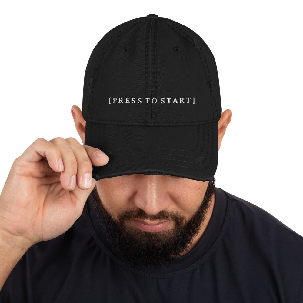 Press to Start | Distressed Dad Hat Threads and Thistles Inventory