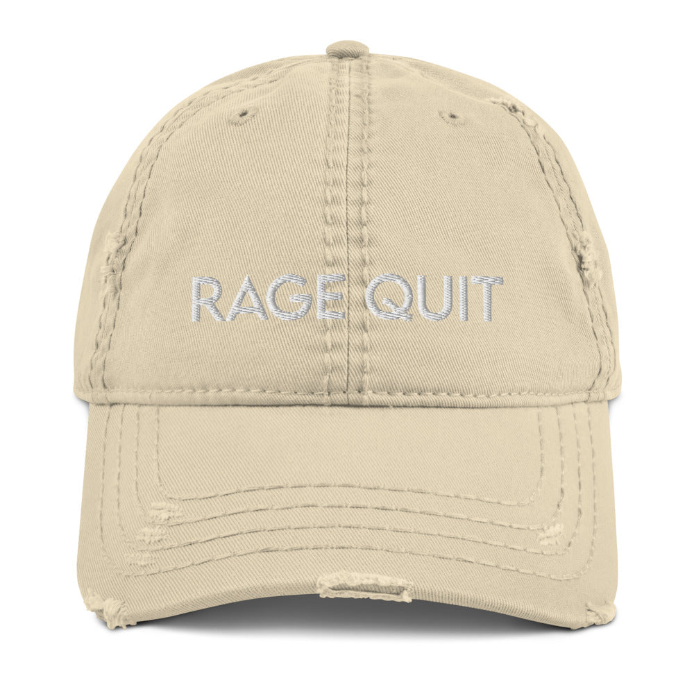 Rage Quit | Distressed Dad Hat Threads and Thistles Inventory Khaki