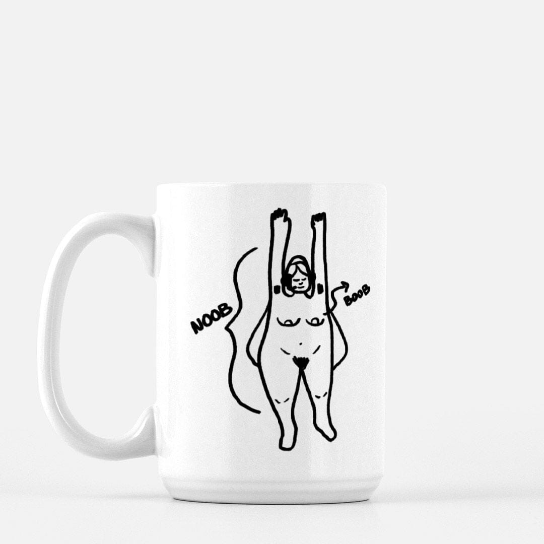 Noob Anatomy | Mug Deluxe 15oz. | Feminist Gamer Mugs Threads & Thistles Inventory 