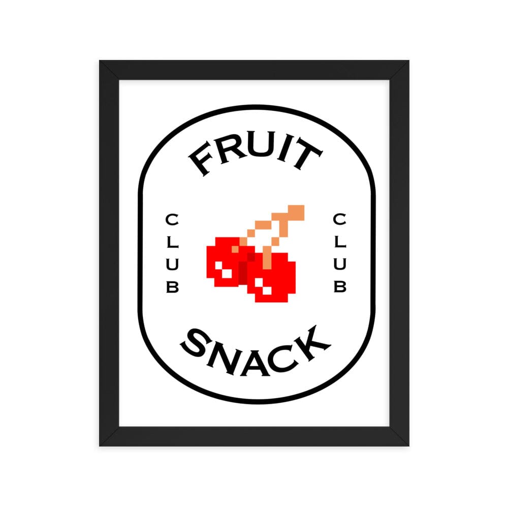 Fruit Snack Club | Framed poster | Retro Gaming Threads & Thistles Inventory Black 11″×14″