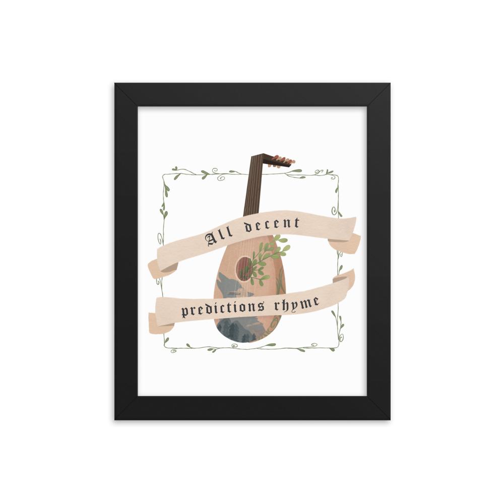 Predictions Rhyme | 8x10 in Framed poster | The Witcher Threads and Thistles Inventory Black