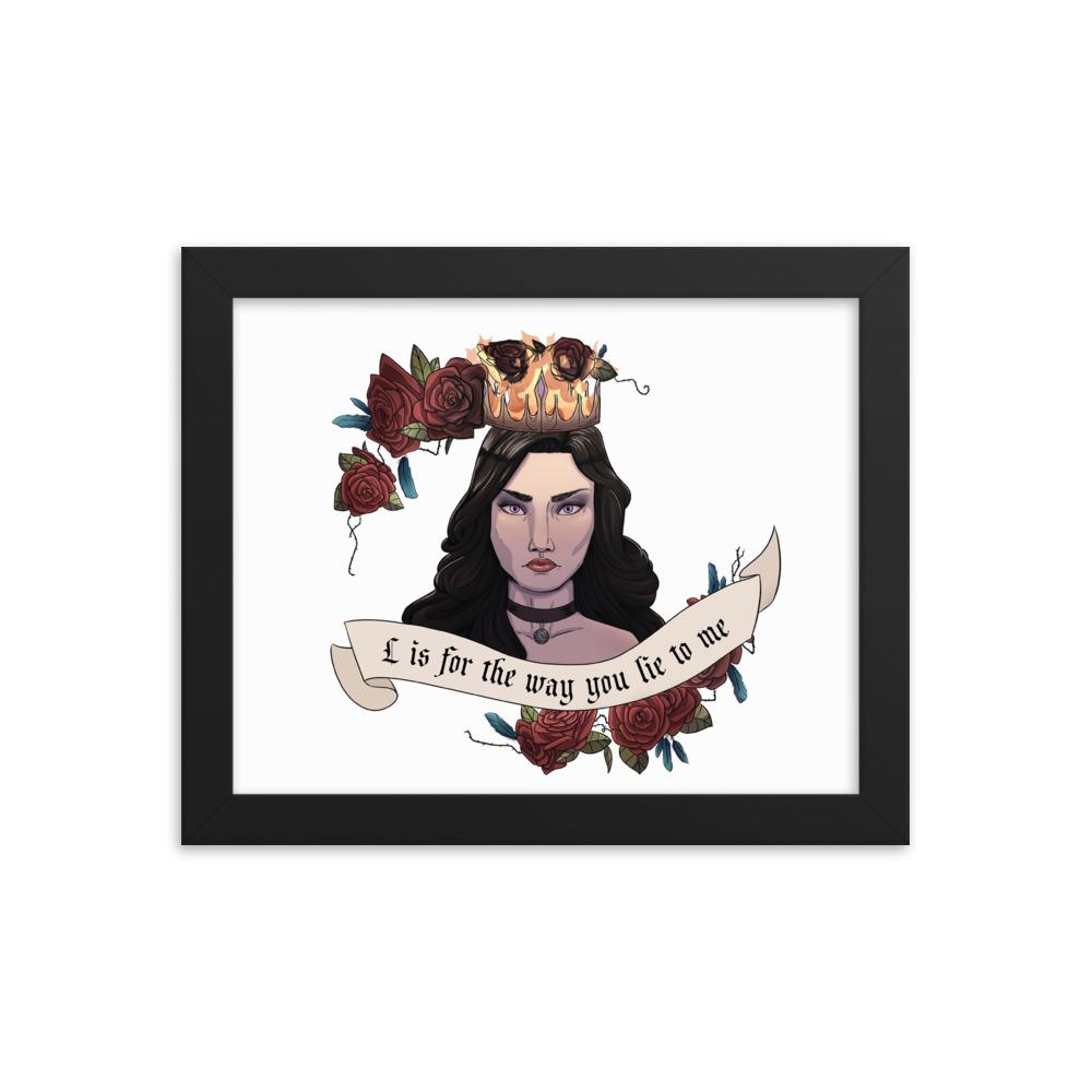 Lie to me | Framed poster | The Witcher Threads and Thistles Inventory Black