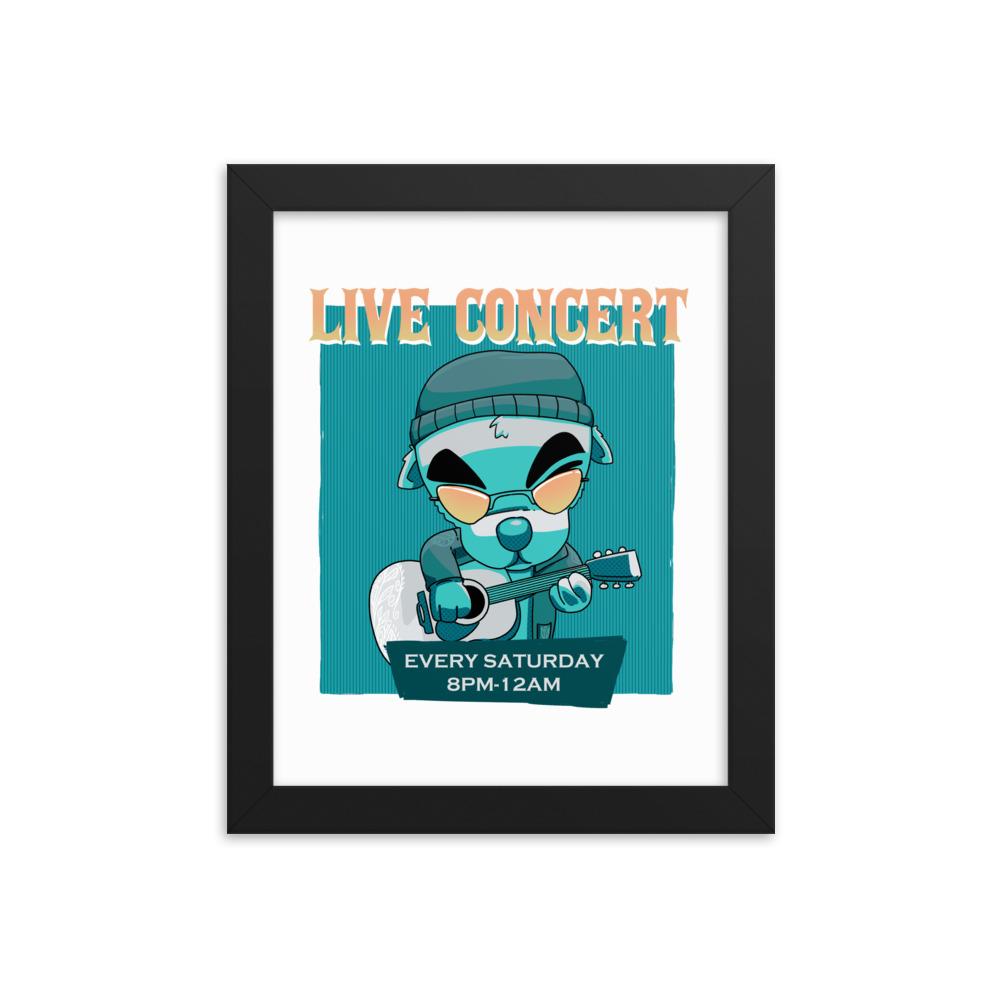 Live Concert | 8x10 in Framed poster | Animal Crossing Threads and Thistles Inventory Black
