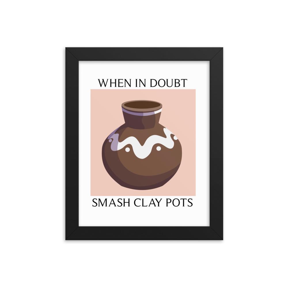Smash Clay Pots | 8x10 in Framed poster | the Legend of Zelda Threads and Thistles Inventory Black
