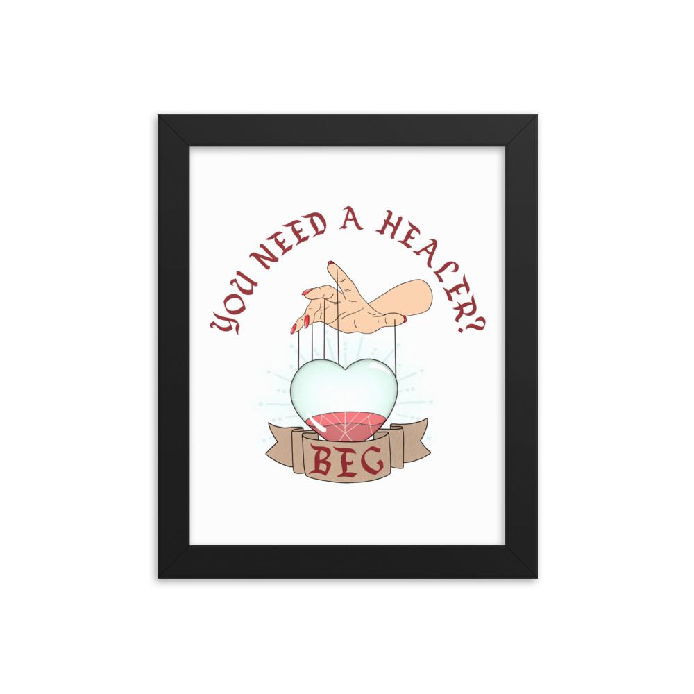 Beg | 8x10 Framed poster | FPS/TPS Threads and Thistles Inventory Black
