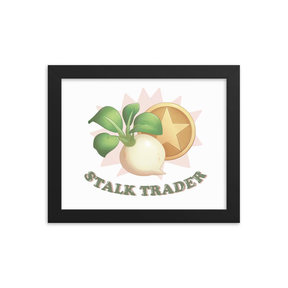 Stalk Trader | 8x10 Framed poster | Animal Crossing Threads and Thistles Inventory Black