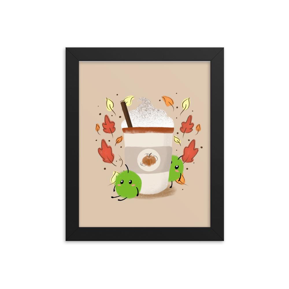 Pumpkin Spice Junimo | 8x10 Framed poster Threads and Thistles Inventory Black