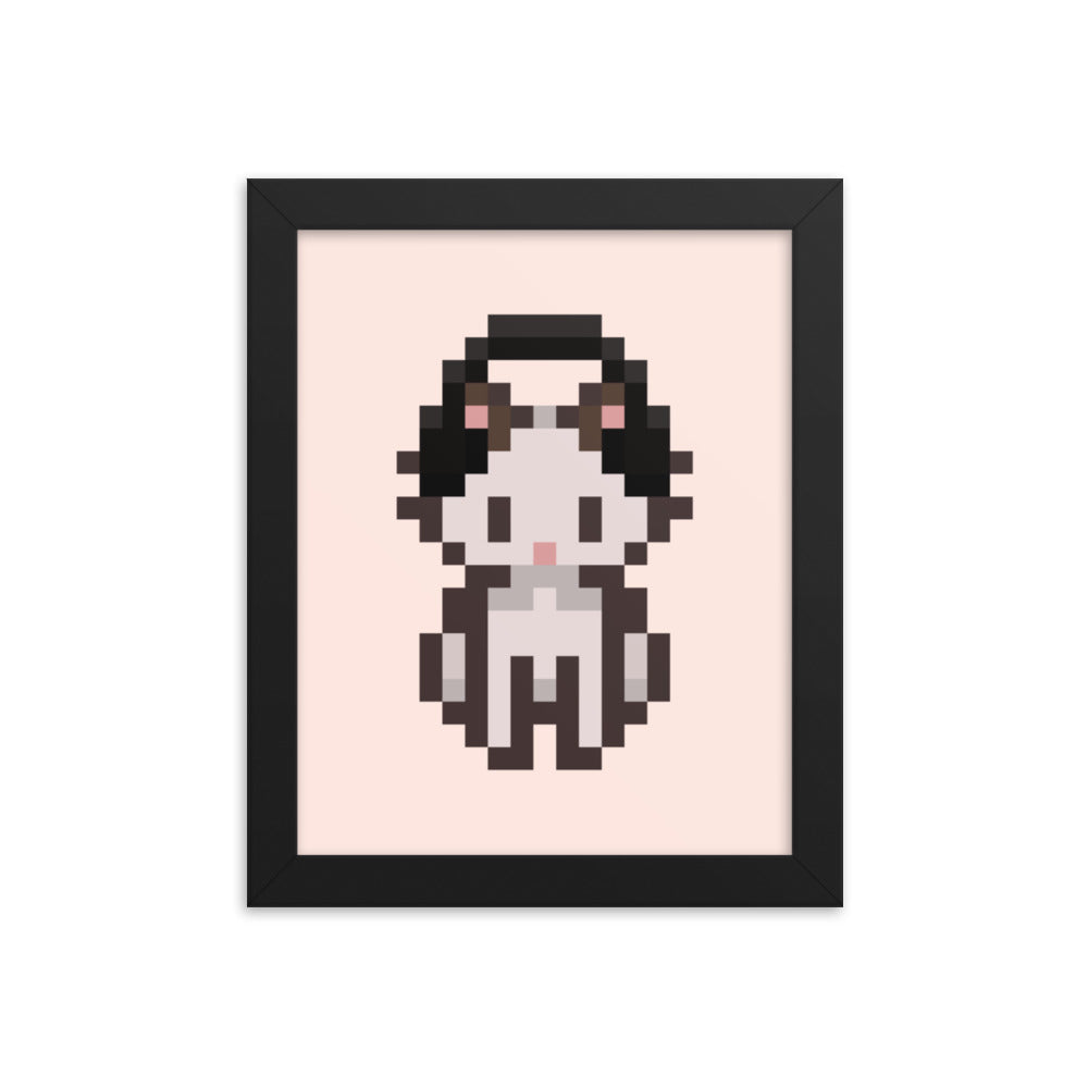 Gamer Kitty | Framed poster | Cozy Gamer Threads & Thistles Inventory Black