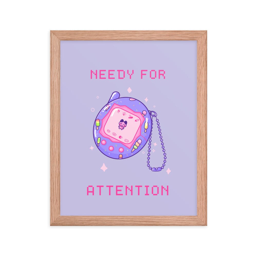 Needy for Attention | Framed poster | Retro Gaming Threads & Thistles Inventory