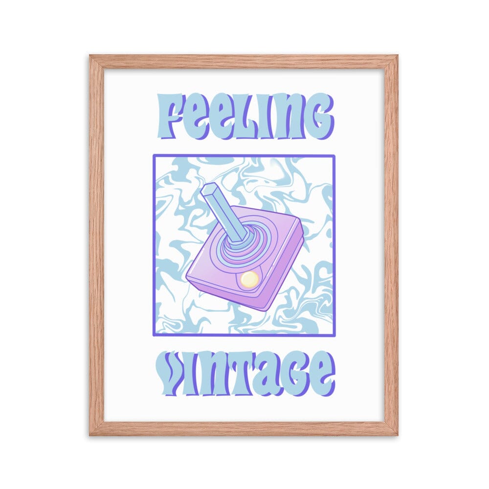 Feeling Vintage | Framed poster | Retro Gaming Threads & Thistles Inventory Red Oak 16″×20″