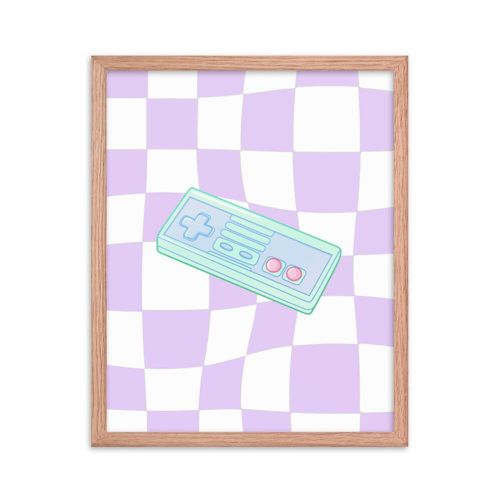 NES Controller | Framed poster | Retro Gaming Threads & Thistles Inventory Red Oak 16″×20″