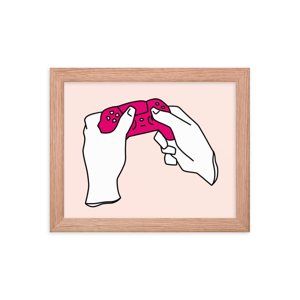 Gamer Statue #4 | 8x10 Framed Poster | Feminist Gamer Threads and Thistles Inventory Red Oak