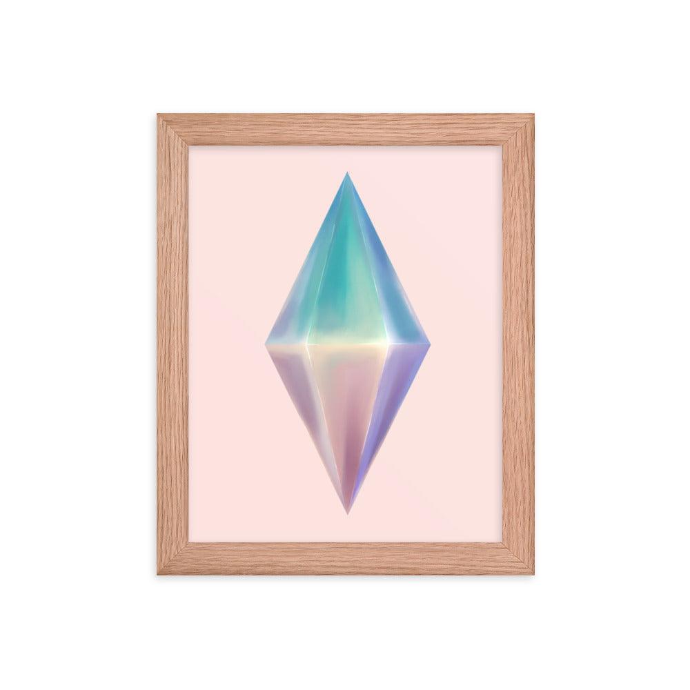 Plumbob Purple Crystal | 8x10 Framed poster | The Sims Threads and Thistles Inventory Red Oak
