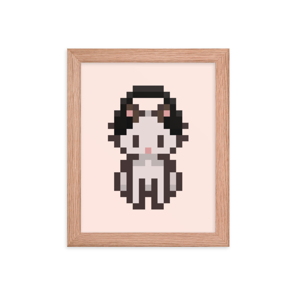 Gamer Kitty | Framed poster | Cozy Gamer Threads & Thistles Inventory Red Oak