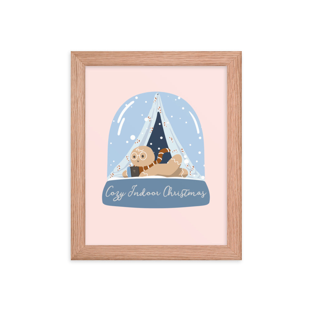 Cozy Christmas Gingy | 8x10 Framed poster Threads & Thistles Inventory Red Oak