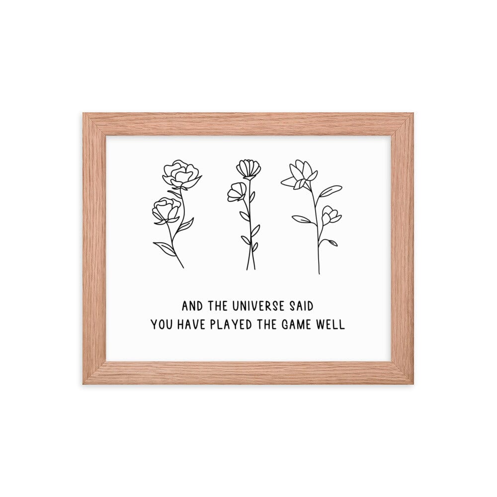 You Have Played the Game Well | 8x10 Framed poster | Minecraft Threads & Thistles Inventory