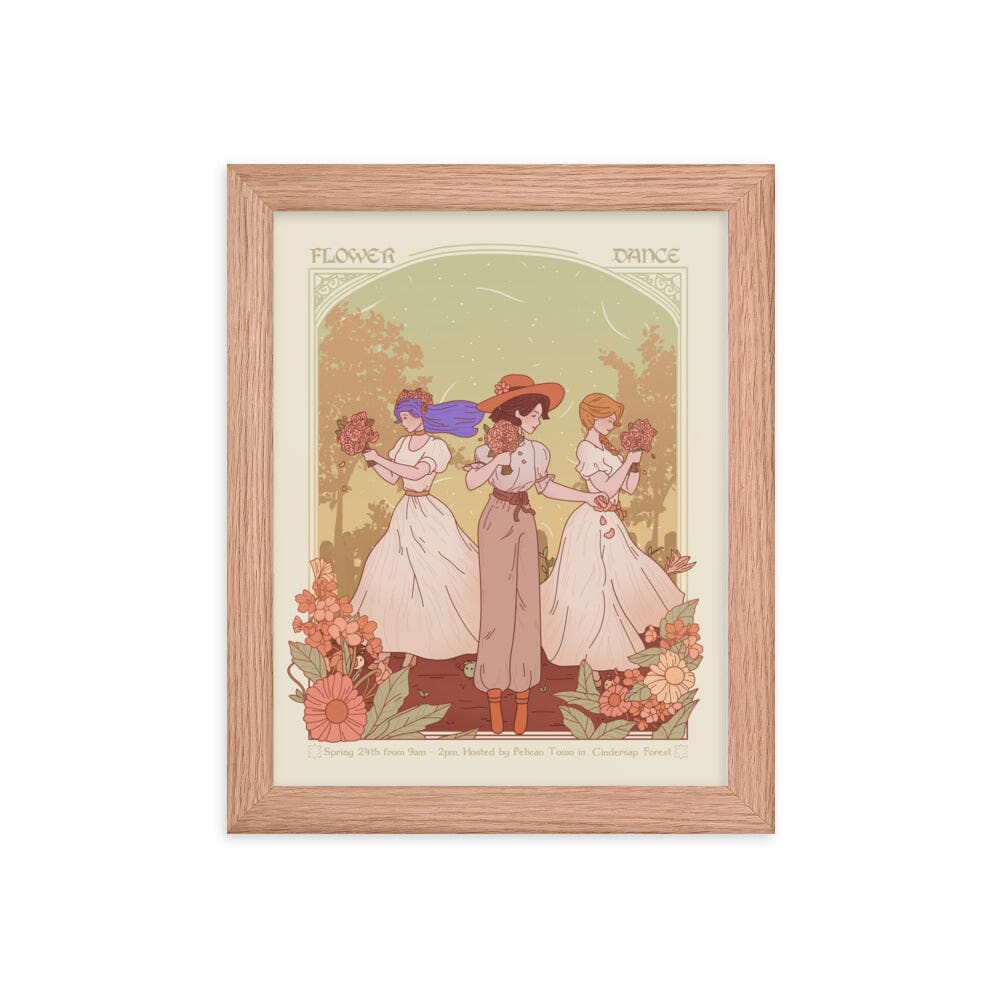 Vintage Flower Dance | Framed poster | Stardew Valley Framed Prints Threads & Thistles Inventory Red Oak 8″×10″